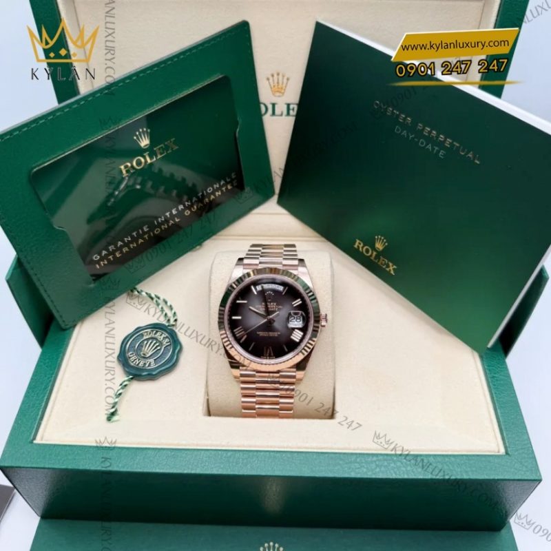 Đồng hồ Rolex Day-Date 40 228235-0055 mặt xám đen Ombré