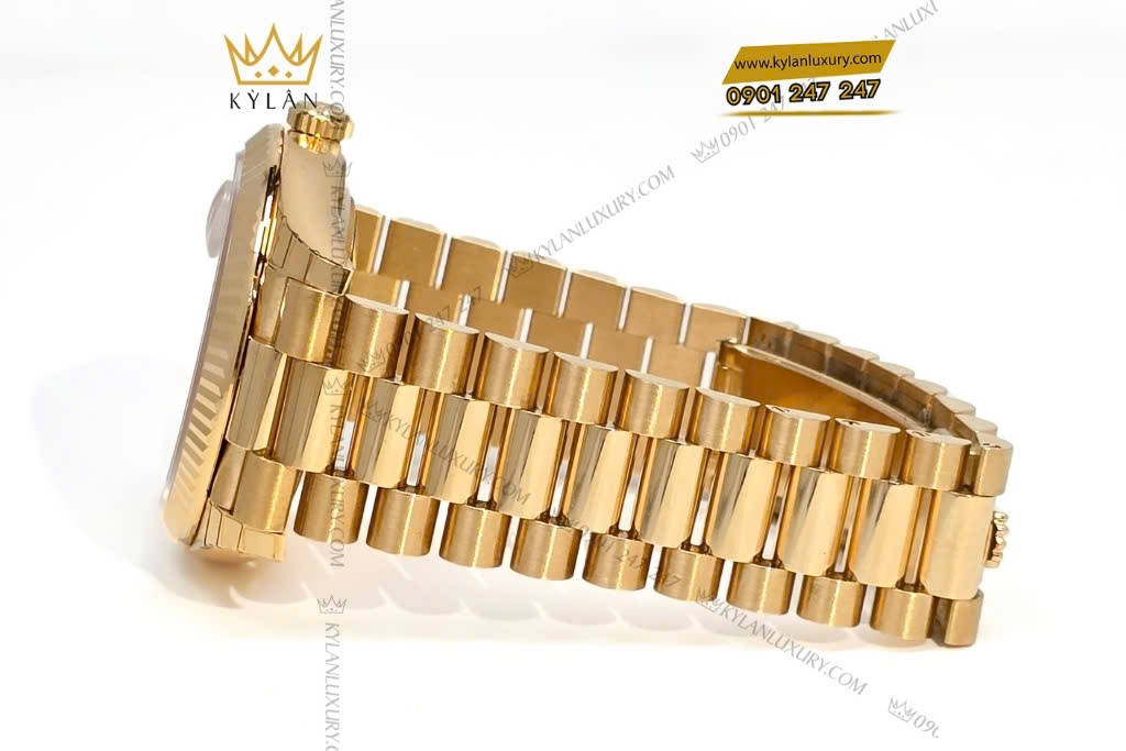 Kỳ Lân Luxury dong ho rolex day date 40 228238 mat so vang 14 Đồng hồ Rolex Day-Date 40 228238-0005 mặt champagne nạm kim cương