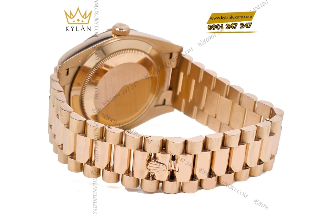Kỳ Lân Luxury dong ho rolex day date 40 m228345rbr 0002 mat so dinh kim cuong 4 Đồng hồ Rolex Day Date 40 mặt số kim cương 228345RBR-0002