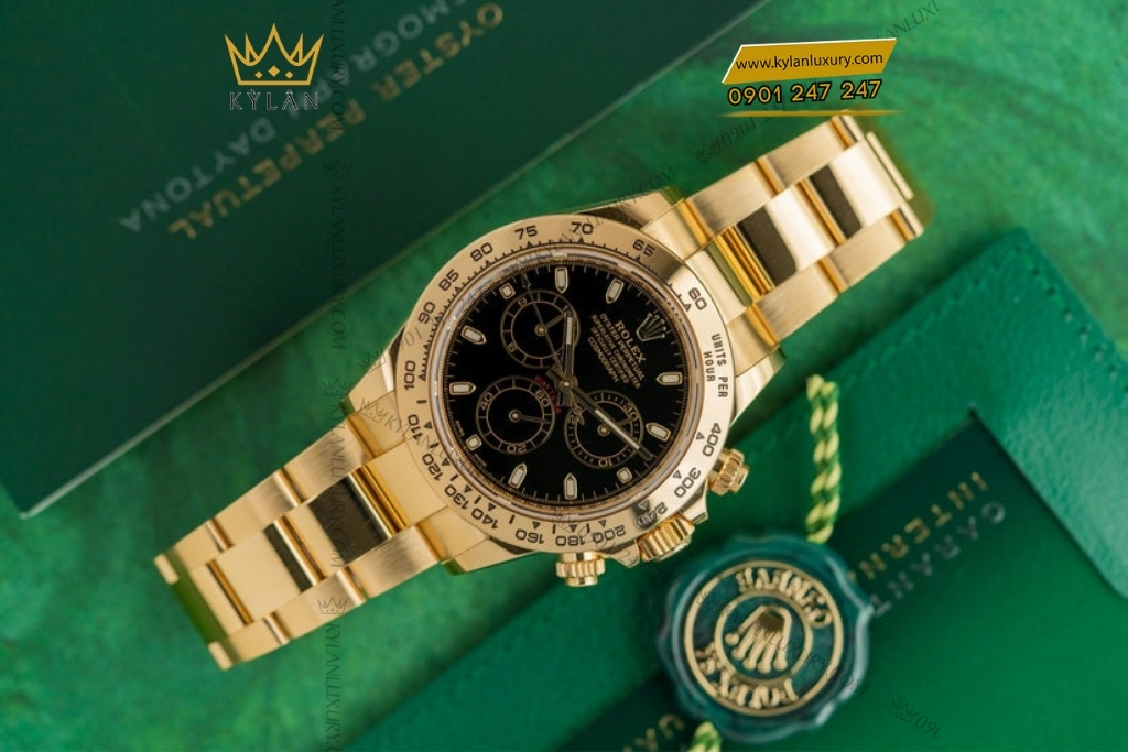 Kỳ Lân Luxury dong ho rolex daytona 116508 6 Đồng hồ Rolex Cosmograph Daytona mặt số đen 116508-0004