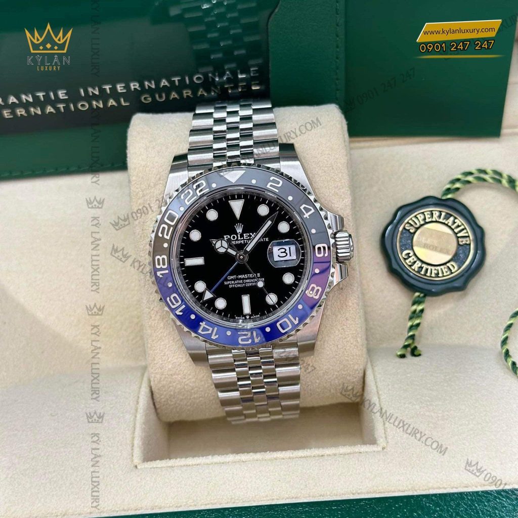 Kỳ Lân Luxury dong ho rolex gmt master ii 1267 2 Đồng hồ Rolex GMT Master II vành xanh dương đen 126710BLNR-0002