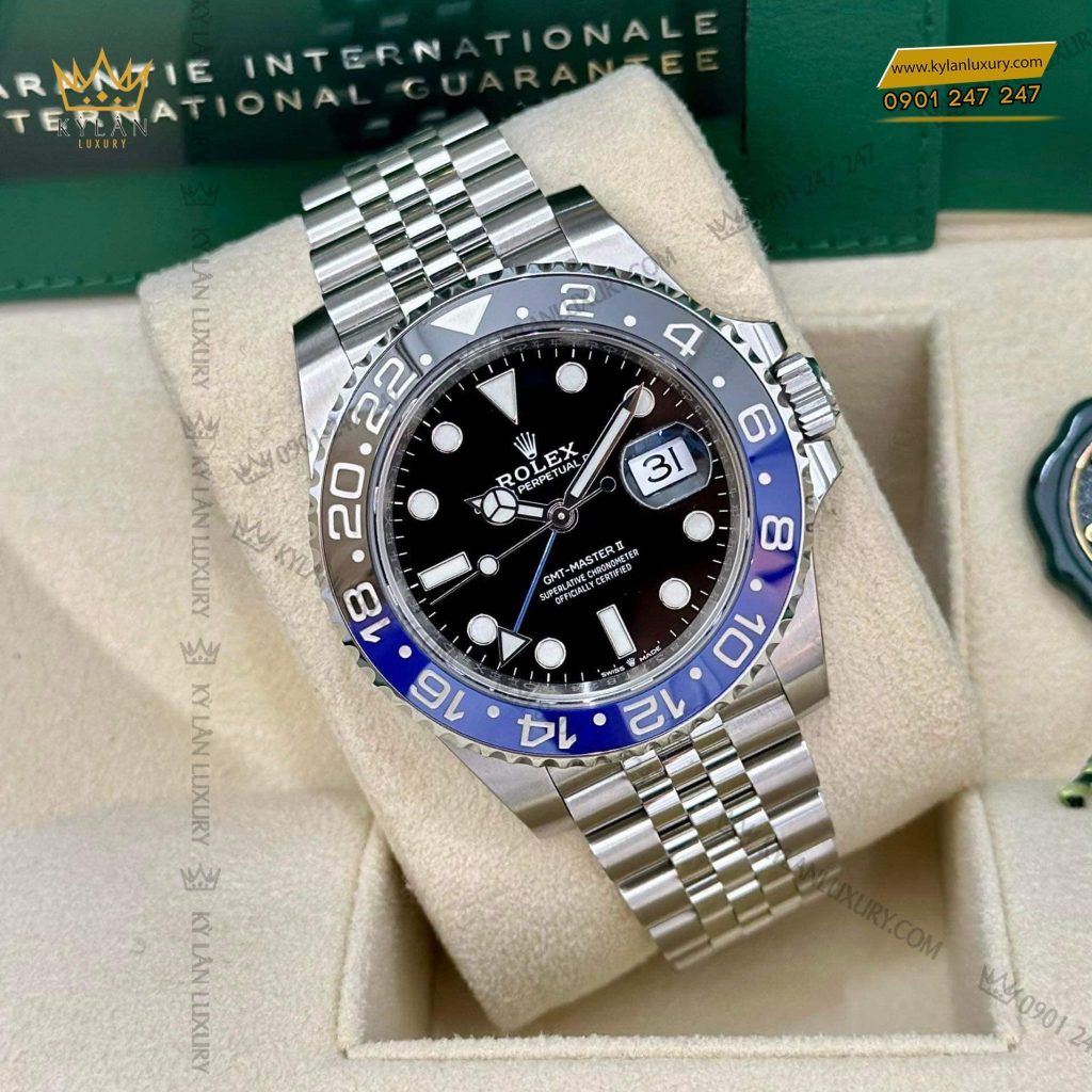 Kỳ Lân Luxury dong ho rolex gmt master ii 1267 3 Đồng hồ Rolex GMT Master II vành xanh dương đen 126710BLNR-0002