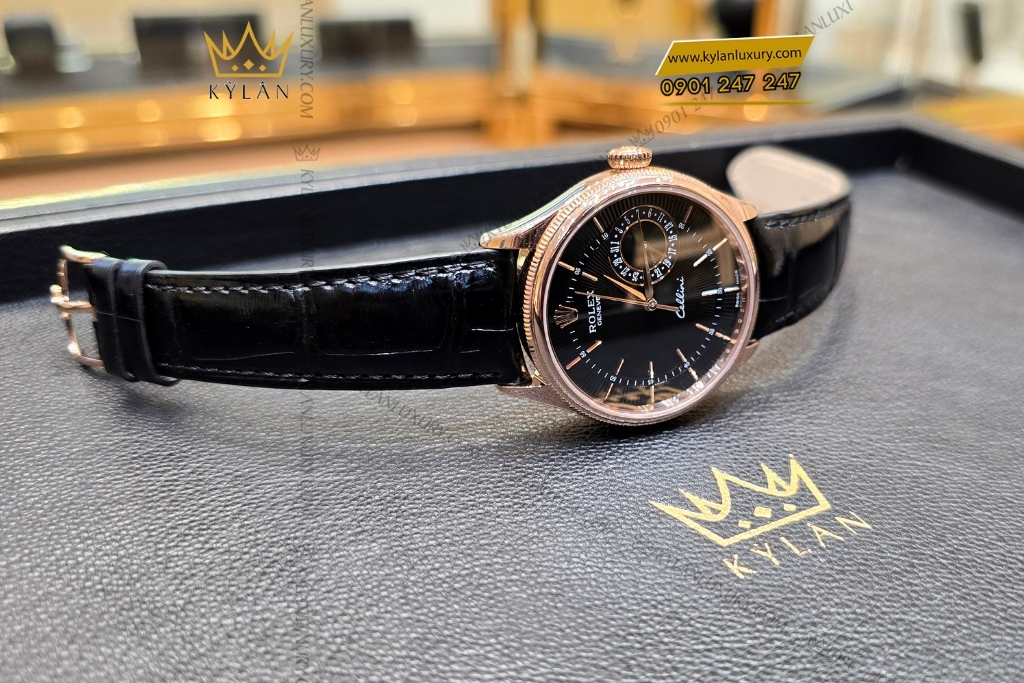 Kỳ Lân Luxury dong ho rolex oyster cellini date 39mm 50515 002 13 Đồng hồ Rolex Cellini Date 50515-002 mặt số đen 39mm