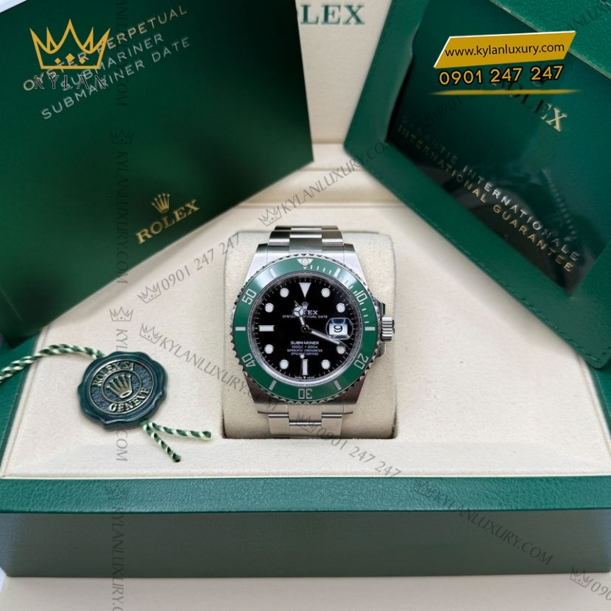 Kỳ Lân Luxury dong ho rolex submariner 126610lv 0002 mat so den coc so phat quang 5 Đồng hồ Rolex Submariner Date 126610LV-0002 mặt số đen cọc số phát quang
