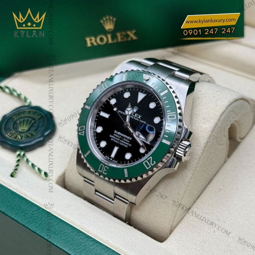 Kỳ Lân Luxury dong ho rolex submariner 126610lv 0002 mat so den coc so phat quang 9 Đồng hồ Rolex Submariner Date 126610LV-0002 mặt số đen cọc số phát quang