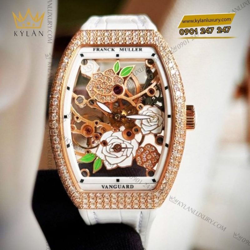 Đồng hồ Franck Muller Vanguard Rose Skeleton White