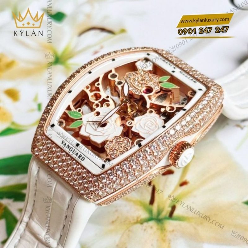 Đồng hồ Franck Muller Vanguard Rose Skeleton White