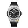 Kỳ Lân Luxury hublot big bang one click steel black diamonds 33mm 1 1 Đồng hồ Hublot Big Bang One Click Steel Black Diamonds 33mm