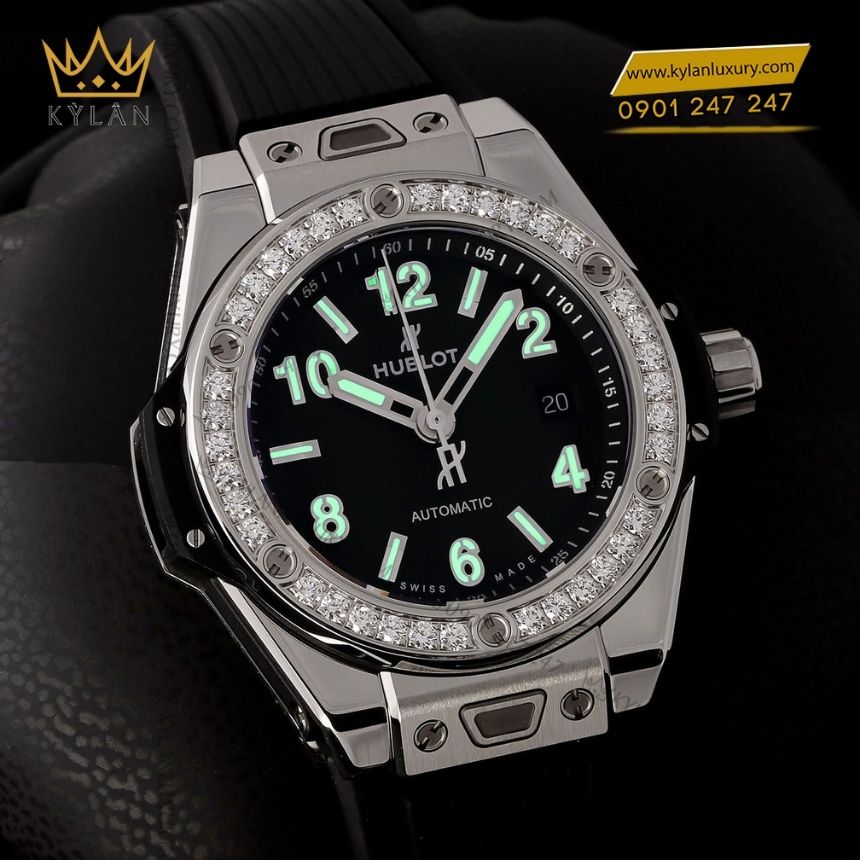 Kỳ Lân Luxury hublot big bang one click steel black diamonds 33mm 10 Đồng hồ Hublot Big Bang One Click Steel Black Diamonds 33mm