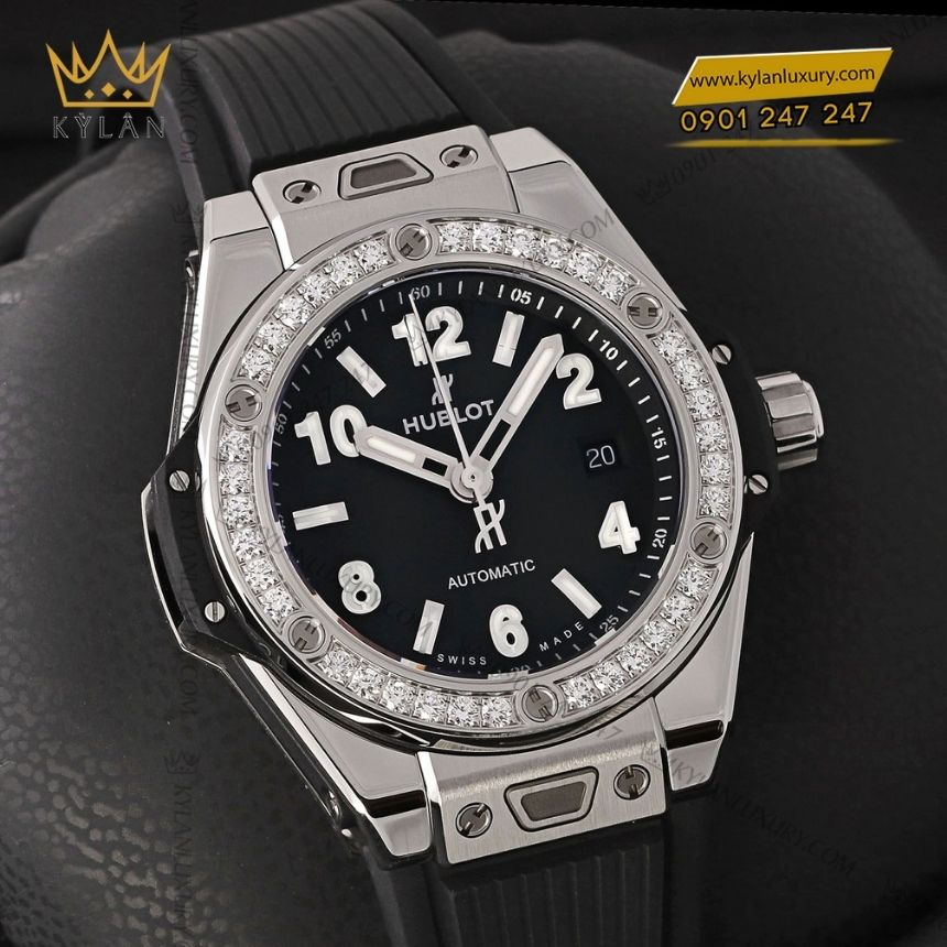 Kỳ Lân Luxury hublot big bang one click steel black diamonds 33mm 9 Đồng hồ Hublot Big Bang One Click Steel Black Diamonds 33mm