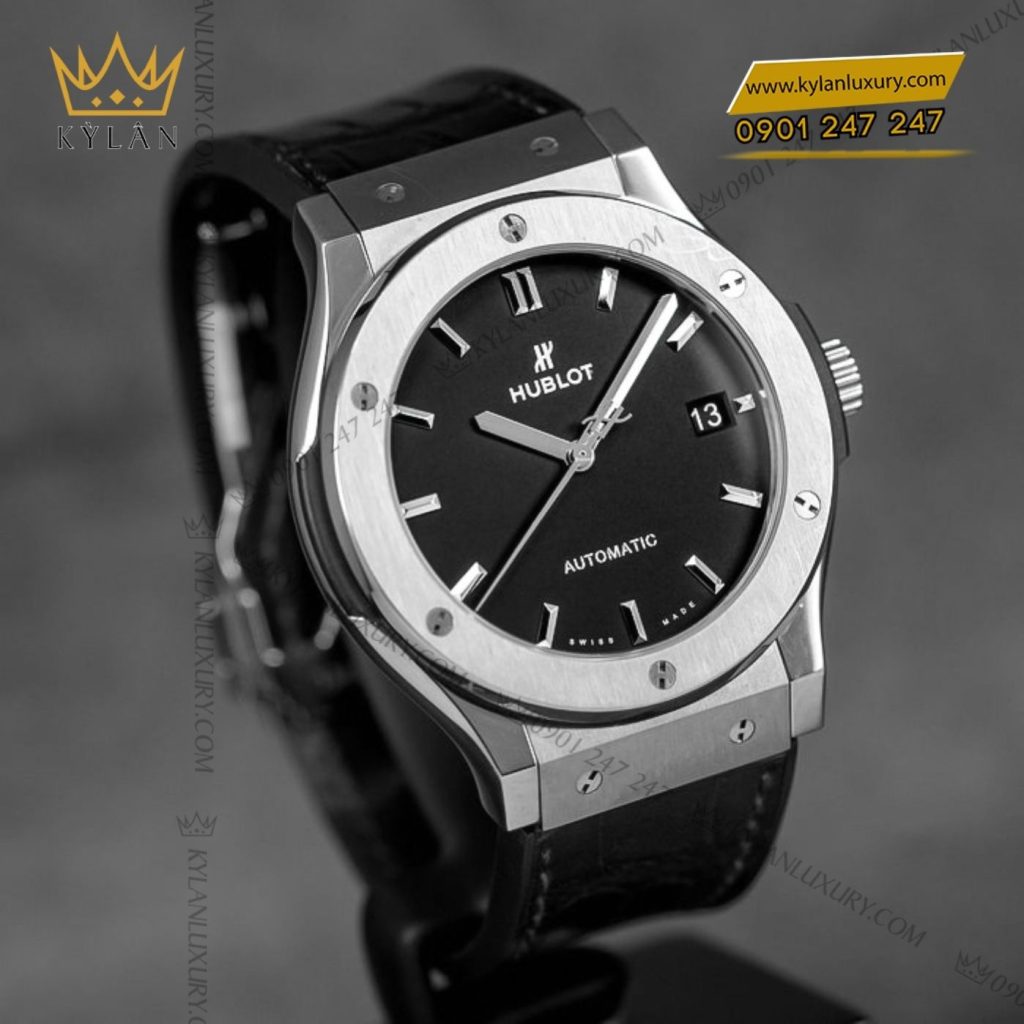Kỳ Lân Luxury hublot classic fusion 7 Đồng hồ Hublot Classic Fusion Titanium 45mm dây da cá