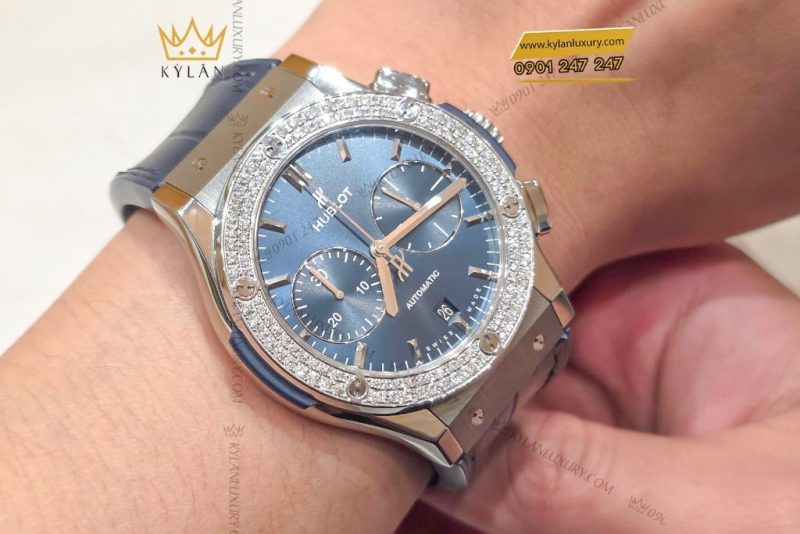 Đồng hồ Hublot Classic Fusion Titanium Blue Custom Diamond 42mm