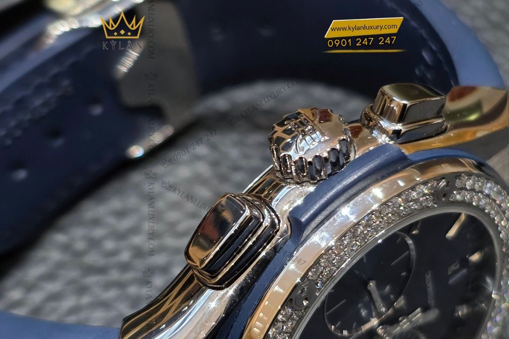 Kỳ Lân Luxury hublot classic fusion blue custom diamond 6 Đồng hồ Hublot Classic Fusion Titanium Blue Custom Diamond 42mm