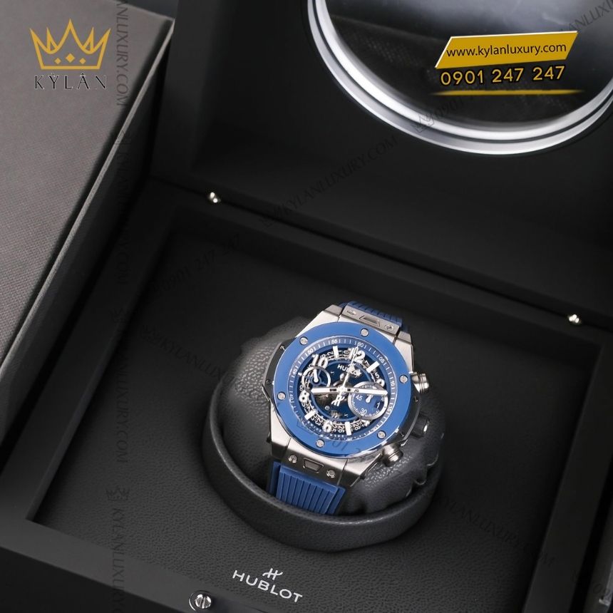 Kỳ Lân Luxury hublot unico titanium blue ceramic 42mm 441 nl 5171 rx 12 Đồng hồ Hublot Big Bang Unico Titanium Blue Ceramic 42mm