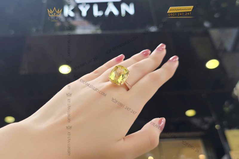 Kỳ Lân Luxury nhan nu vang nguyen khoi au750 dinh da quy vang 13 Nhẫn nữ vàng nguyên khối Au750 đính đá quý vàng