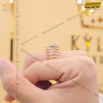 Kỳ Lân Luxury nhan rolex vang hong nguyen khoi 18k vien chu 7ly2 1 Nhẫn Rolex vàng hồng nguyên khối Au750 viên chủ 7ly2