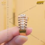 Kỳ Lân Luxury nhan rolex vang hong nguyen khoi 18k vien chu 7ly2 2 Nhẫn Rolex vàng hồng nguyên khối Au750 viên chủ 7ly2