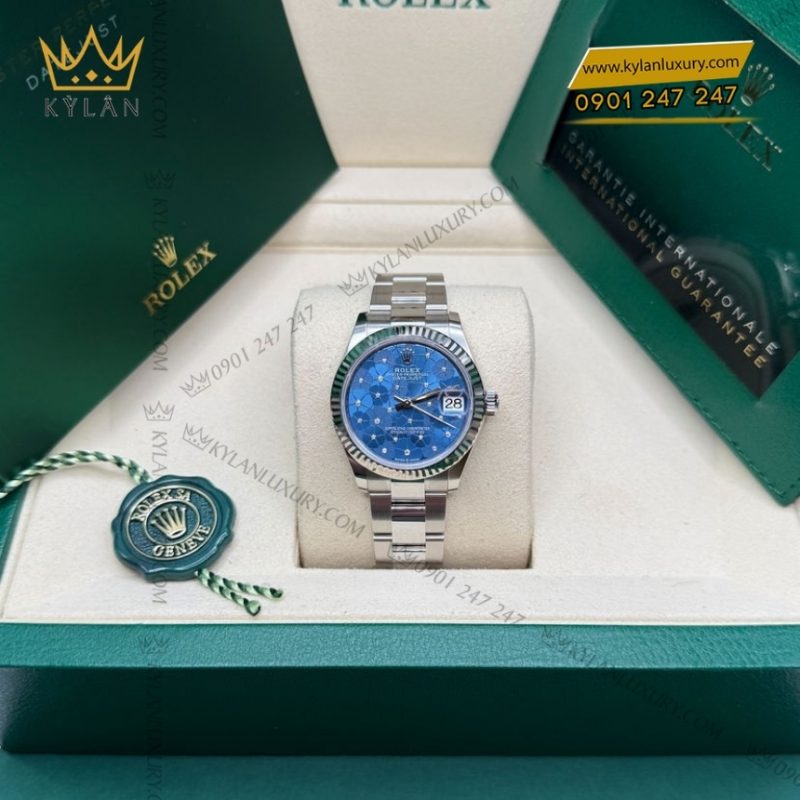 Đồng hồ Rolex Datejust 31 floral xanh dương 278274-0035