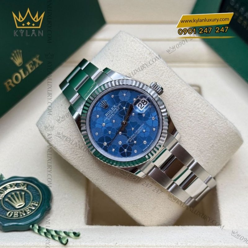 Đồng hồ Rolex Datejust 31 floral xanh dương 278274-0035