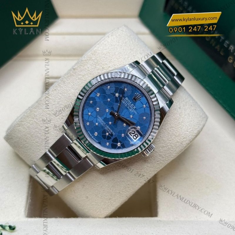 Đồng hồ Rolex Datejust 31 floral xanh dương 278274-0035