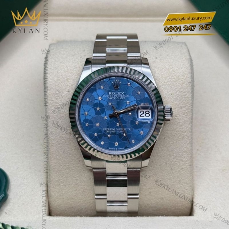 Đồng hồ Rolex Datejust 31 floral xanh dương 278274-0035