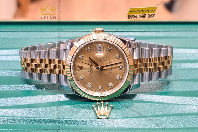 Đồng hồ Rolex Datejust 41 126333 mặt Champagne nạm kim cương