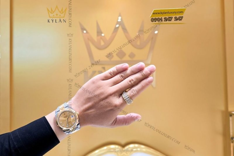 Đồng hồ Rolex Datejust 41 126333 mặt Champagne nạm kim cương