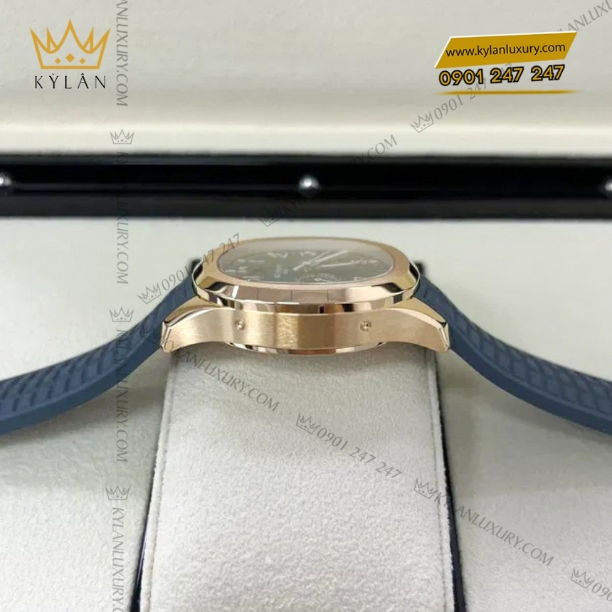 Kỳ Lân Luxury patek philippe aquanaut 5261r 001 annual calendar 3 Đồng hồ Patek Philippe Aquanaut mặt xanh xám 5261R-001