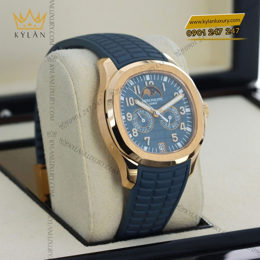 Kỳ Lân Luxury patek philippe aquanaut 5261r 001 annual calendar 9 1 Đồng hồ Patek Philippe Aquanaut mặt xanh xám 5261R-001