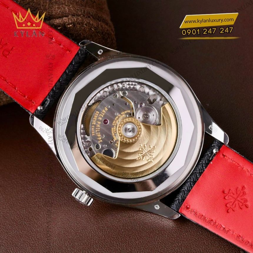 Kỳ Lân Luxury patek philippe calatrava 6007g 001 3 Đồng hồ Patek Philippe Calatrava mặt đen phối đỏ 6007G-010