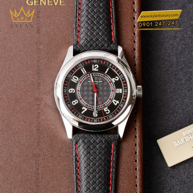 Đồng hồ Patek Philippe Calatrava mặt đen phối đỏ 6007G-010