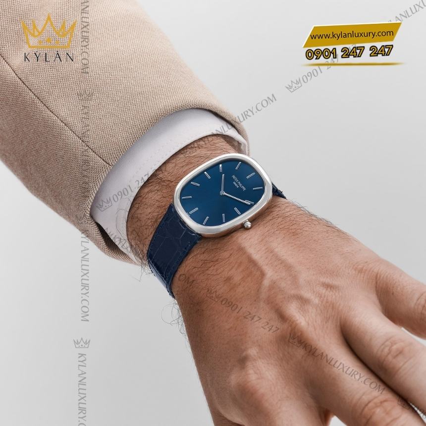Kỳ Lân Luxury patek philippe golden ellipse 5738p 001 3 Đồng hồ Patek Philippe Golden Ellipse mặt xanh dương 5738P-001