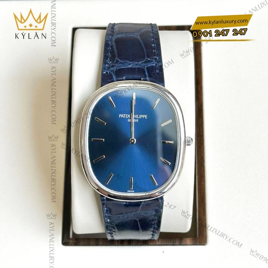 Kỳ Lân Luxury patek philippe golden ellipse 5738p 001 7 Đồng hồ Patek Philippe Golden Ellipse mặt xanh dương 5738P-001
