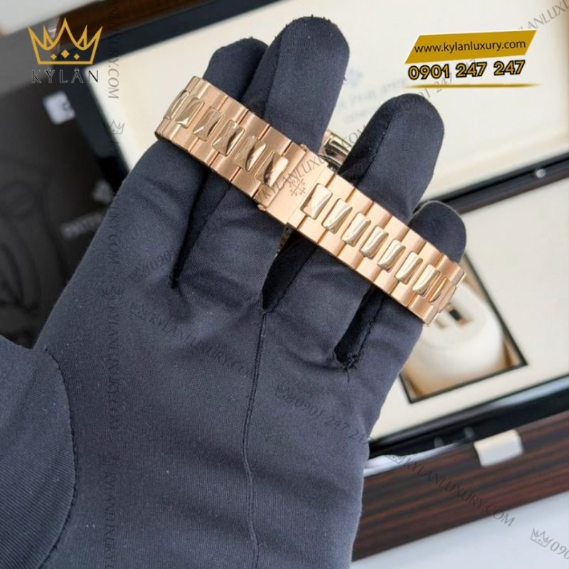 Đồng hồ Patek Philippe Nautilus vàng hồng mặt số đen 5980/1R-001