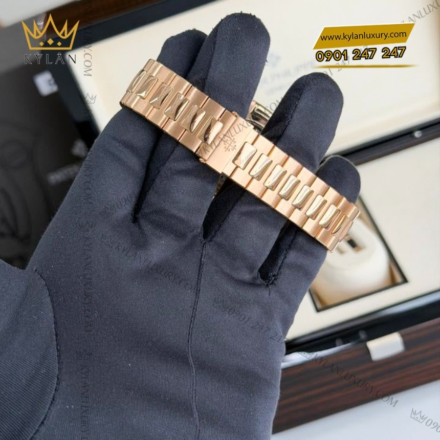 Kỳ Lân Luxury patek philippe nautilus 5980 1r 001 4 Đồng hồ Patek Philippe Nautilus vàng hồng mặt số đen 5980/1R-001