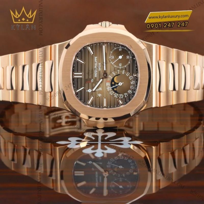 Đồng hồ Patek Philippe Nautilus vàng hồng mặt số nâu 5712/1R-001