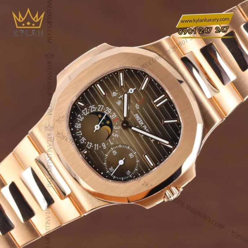 Đồng hồ Patek Philippe Nautilus vàng hồng mặt số nâu 5712/1R-001