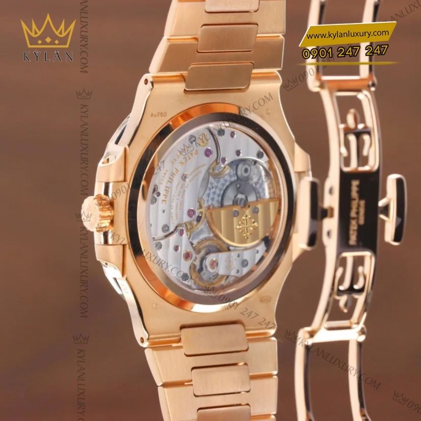 Kỳ Lân Luxury patek philippe nautilus mat nau 5712 1r 001 5 Đồng hồ Patek Philippe Nautilus vàng hồng mặt số nâu 5712/1R-001