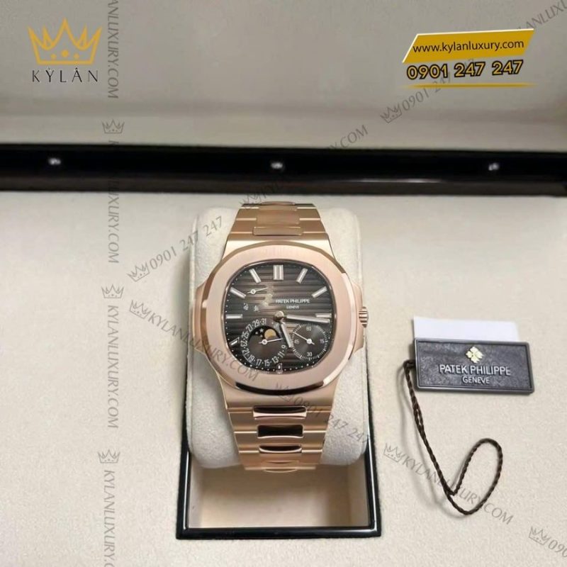 Đồng hồ Patek Philippe Nautilus vàng hồng mặt số nâu 5712/1R-001