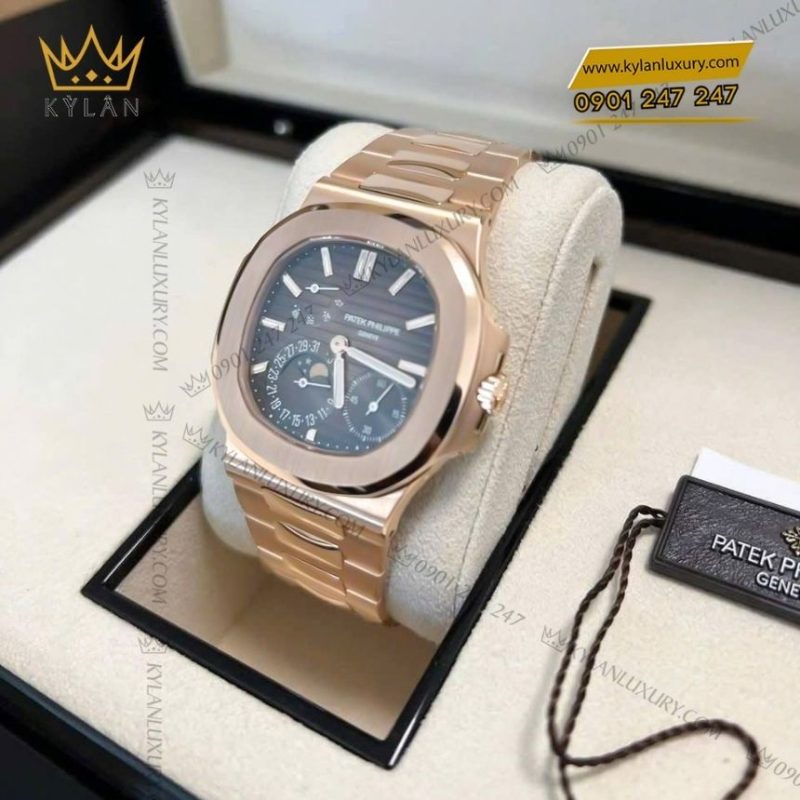 Đồng hồ Patek Philippe Nautilus vàng hồng mặt số nâu 5712/1R-001