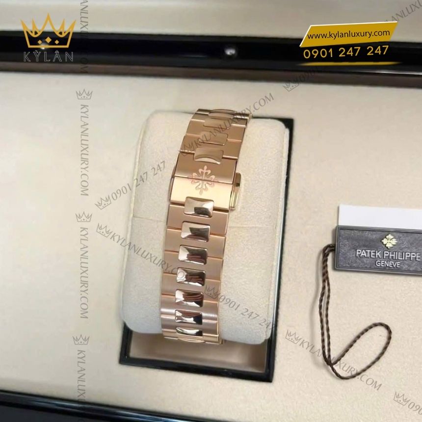 Kỳ Lân Luxury patek philippe nautilus mat nau 5712 1r 001 9 Đồng hồ Patek Philippe Nautilus vàng hồng mặt số nâu 5712/1R-001