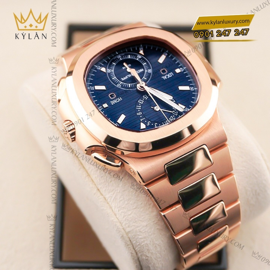 Kỳ Lân Luxury patek philippe nautilus xanh sunburst 7118 1300r 001 10 Đồng hồ Patek Philippe Nautilus vàng hồng xanh sunburst 5990/1R-001