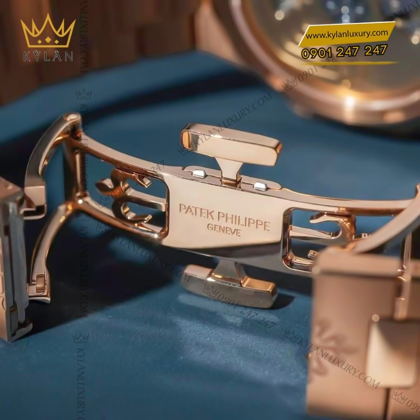 Kỳ Lân Luxury patek philippe nautilus xanh sunburst 7118 1300r 001 4 Đồng hồ Patek Philippe Nautilus vàng hồng xanh sunburst 5990/1R-001