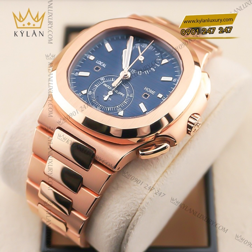 Kỳ Lân Luxury patek philippe nautilus xanh sunburst 7118 1300r 001 6 Đồng hồ Patek Philippe Nautilus vàng hồng xanh sunburst 5990/1R-001