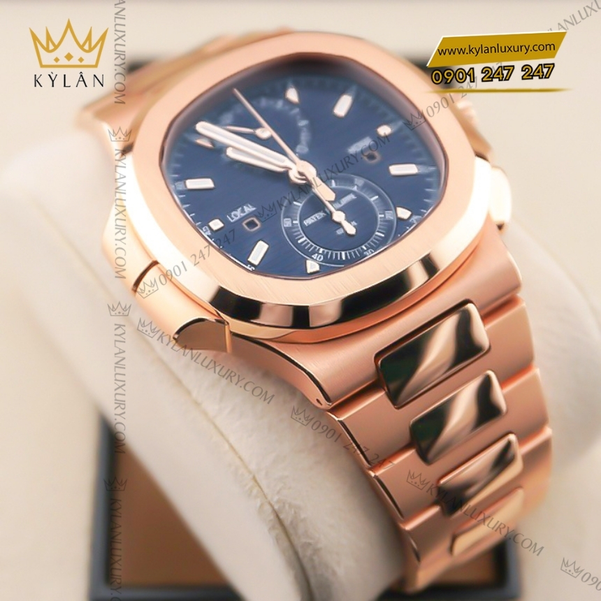 Kỳ Lân Luxury patek philippe nautilus xanh sunburst 7118 1300r 001 8 Đồng hồ Patek Philippe Nautilus vàng hồng xanh sunburst 5990/1R-001