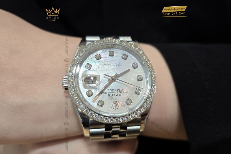 Đồng hồ Rolex Datejust 36 126284RBR-0011 mặt khảm trai, bezel đính kim cương
