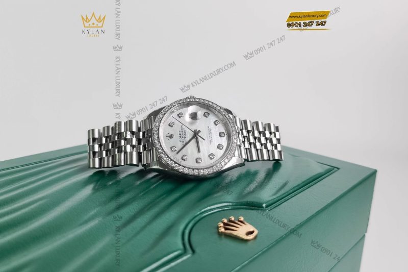 Đồng hồ Rolex Datejust 36 126284RBR-0011 mặt khảm trai, bezel đính kim cương