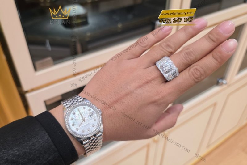 Đồng hồ Rolex Datejust 36 126284RBR-0011 mặt khảm trai, bezel đính kim cương