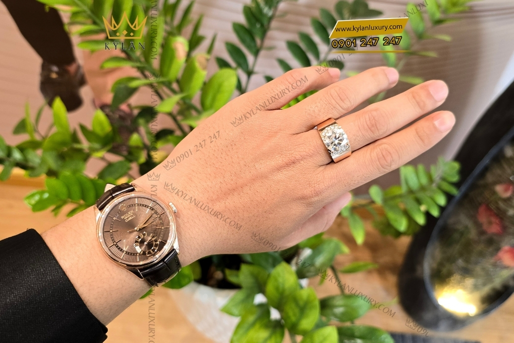 Kỳ Lân Luxury rolex cellini dual time 50525 009 6 Đồng hồ Rolex Cellini Dual Time 50525-009 mặt số Chocolate