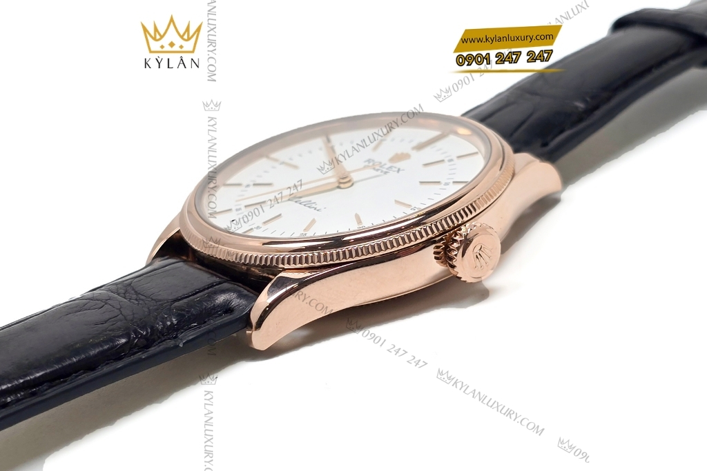 Kỳ Lân Luxury rolex cellini time 39mm 50505 white dial 2 Đồng hồ Rolex Cellini Time 39mm 50505-0020 White Dial